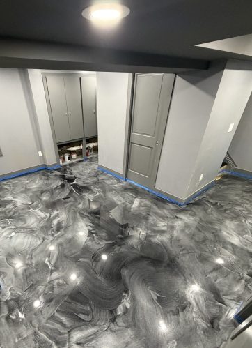 Finished basement before and after