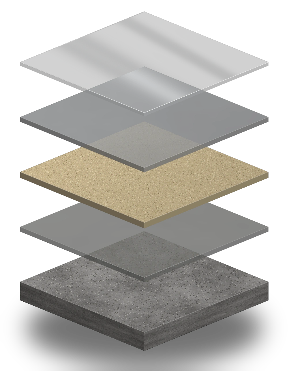 Cross-section of the neat system with silica sand floor layers